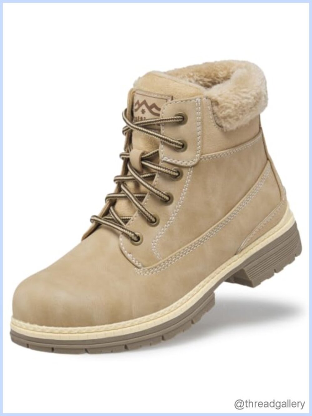 Womens Snow Hiking Winter Boots Fur-Lined Water Resistant Plaid Ankle Boots